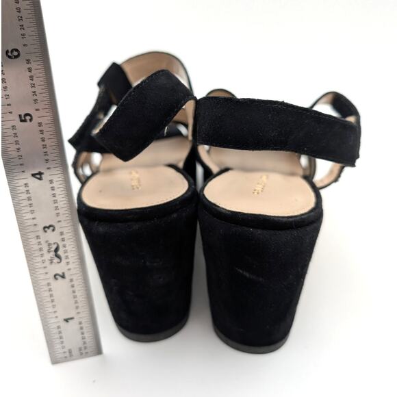 Pelle Moda Kym Platform Wedge Heel Sandal Open Toe Women's Black Size US8M EU39 - Picture 4 of 12